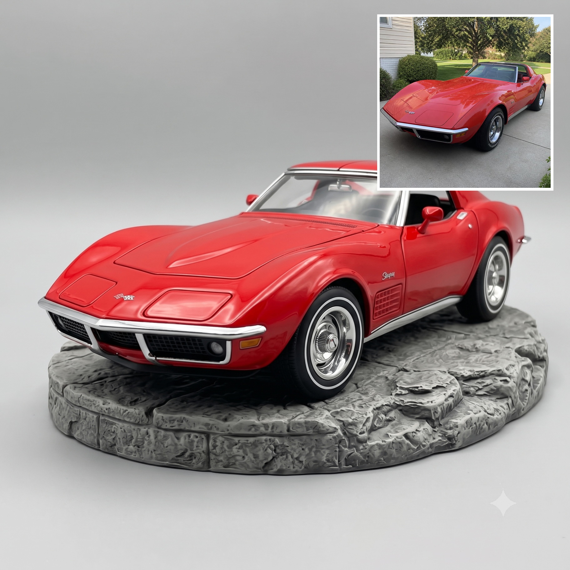 Modellino dell'auto realizzato dalla foto originale